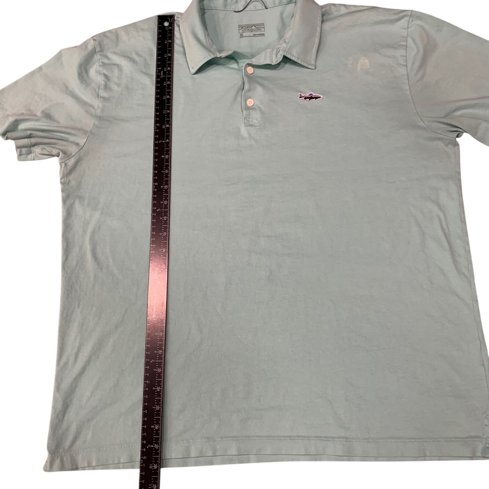 Patagonia Polo Shirt Fish Logo Short Sleeve Casual Top XL Men's Blue - Picture 7 of 10